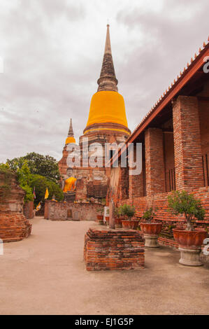 Ayutthaya ,Thailand-June 27, 2013: Walking around Wat Yai Chai Mong Kol Stock Photo