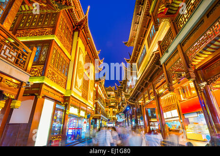 Shanghai, China at traditional Bazaar near Yuyuan Gardens. Stock Photo