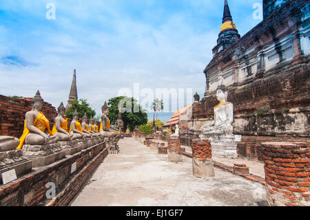 AYUTTHAYA,THAILAND-JUNE 27, 2013: Walking around Wat yai chai mong kol Stock Photo