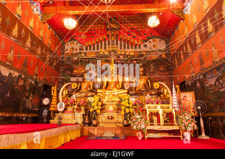 AYUTTHAYA,THAILAND-JUNE 27, 2013:The one of three main Buddha image, Wat Phanan Choeng in Ayutthaya. Stock Photo