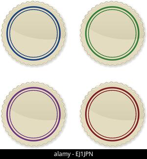 Set of vintage circle stamps, vector illustration Stock Vector