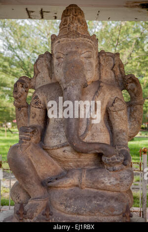 Ganesha statue from Pagaralam area is displayed at museum of Sultan Mahmud Badaruddin II in Palembang, Sumatra, Indonesia. Stock Photo