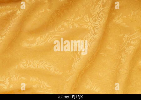 Gold damask floral wavy texture background Stock Photo