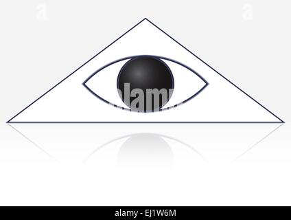 The masonic symbol of the eye in the triangle. God's Eye Stock Vector