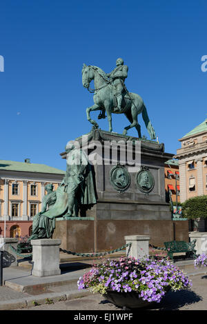Statue of Gustav II. Adolf, Gustav Adolfs Torg, Norrmalm, Stockholm, Sweden Stock Photo