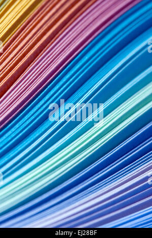 Abstract design of paper filigree strips in rainbow colors Stock Photo