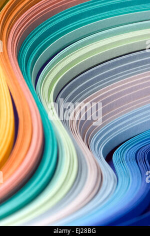 Abstract design of filigree paper strips folded in waves Stock Photo