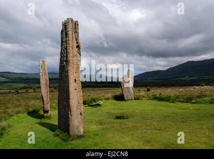 The standing stones on Machrie Moor on Isle of Arran, Scotland, UK Stock Photo