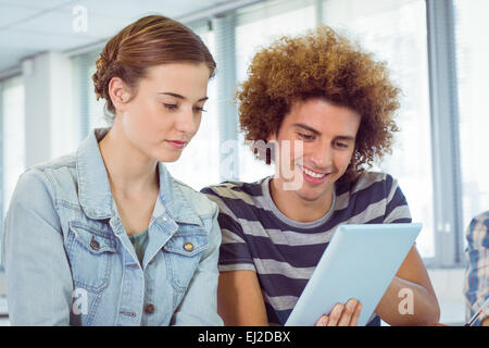 Fashion students using tablet Stock Photo