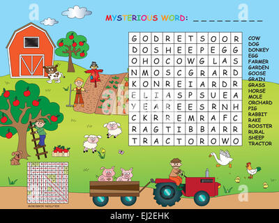 illustration of game for children: crossword Stock Photo