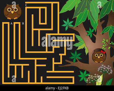 Easy maze for small children Stock Photo