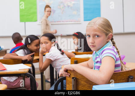 Naughty pupils in class Stock Photo