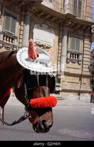 Palermo, Sicily. Quattro Canti, officially known as Piazza Vigliena, is a famous square in Palermo. Stock Photo