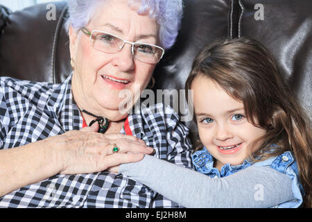 Portrait of smiling multigeneration family spending leisure time Stock Photo