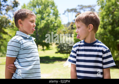 Little boys having a fight Stock Photo