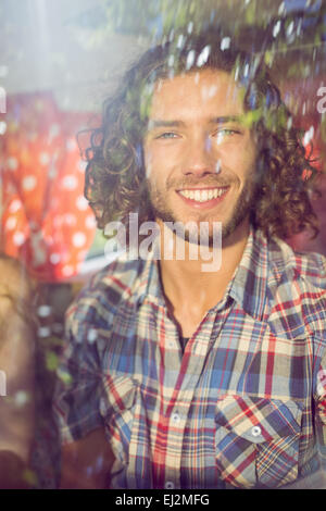 Hipster friends on road trip Stock Photo