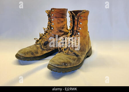 Pair of army boots from World War II Stock Photo - Alamy