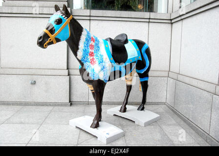 Public art 'Horse of Honor' celebrates fallen Chicago police officers, presented by The Chicago Police Memorial Foundation. This installation, on the corner of Wacker and Clark Streets, honors P.O. Casper Lauer, created by artist Pat Skly. Where: Chicago,