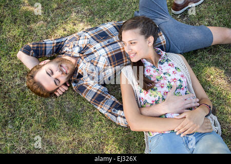 Young couple relaxing in the park Stock Photo
