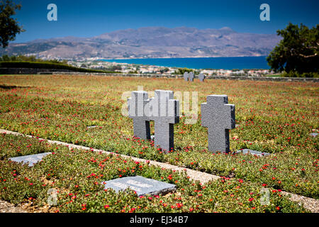 Maleme War Cemetary in Maleme in Crete, Greece. Stock Photo