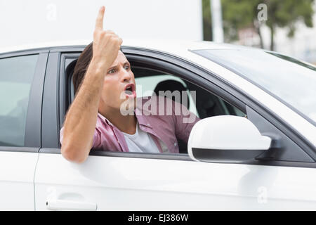 Man having road rage Stock Photo - Alamy