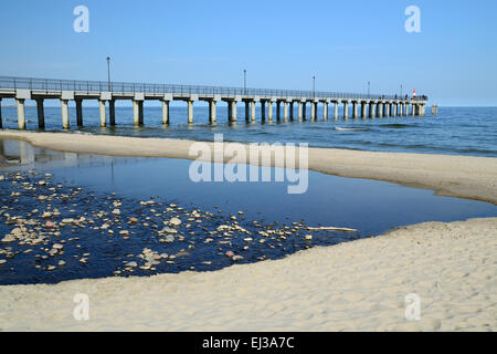 Sea promenade. City resort Pionersky, Kaliningrad region, Russia Stock Photo