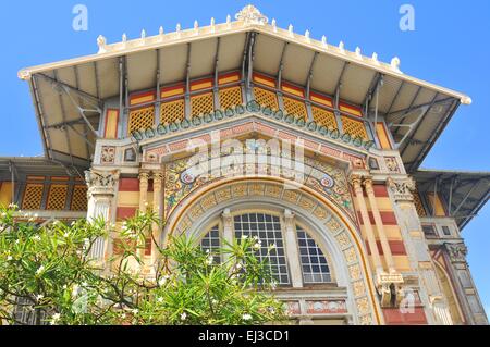 Architectural detail of the Schoelcher library built in 1889 then shipped piece by piece to the island of Martinique Stock Photo