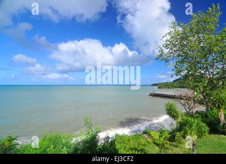 Panorama of Caribbean Sea as seen from Saint Lucia Stock Photo