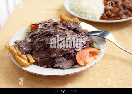 Doner-kebab on a palte in a turkish cafe Stock Photo