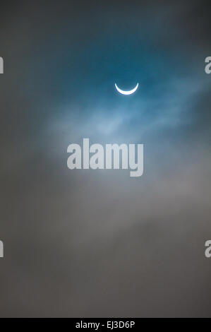Partial solar eclipse in Oxford on 20th March 2015 Stock Photo