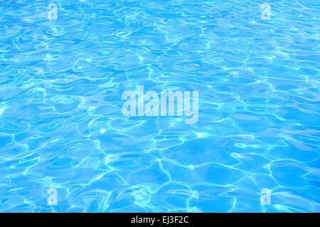 Abstract view of blue swimming pool Stock Photo