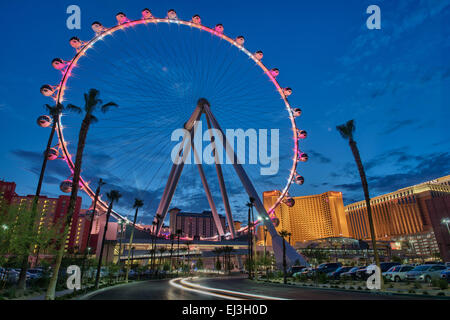 High Roller Ferris Wheel at The Linq entertainment district in Las Vegas, Nevada Stock Photo