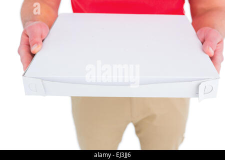 Delivery man giving pizza boxes Stock Photo