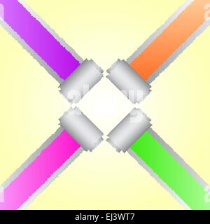 Design of corner tear colour paper, vector illustration Stock Vector