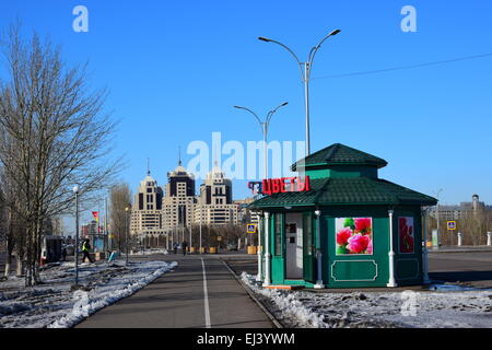 A street view in Astana, Kazakhstan, in winter Stock Photo