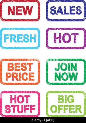 Wobblers to attract customer in supermarkets or on packages Stock Vector