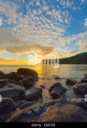 An amazing sunset on the Isle of Skye in Scotland Stock Photo