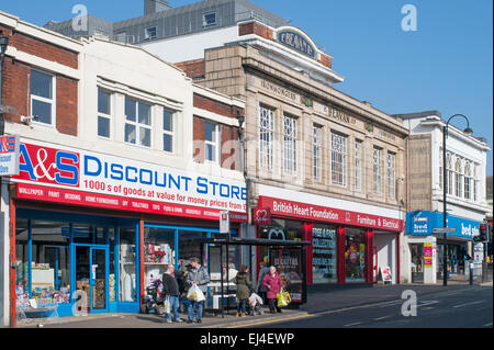 People on Byker high street, Shields Road, north east England, UK Stock Photo