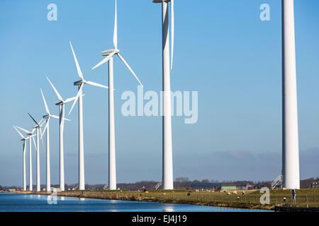 Wind turbines, wind farm on 'Nordhollandsch Kanaal' Stock Photo