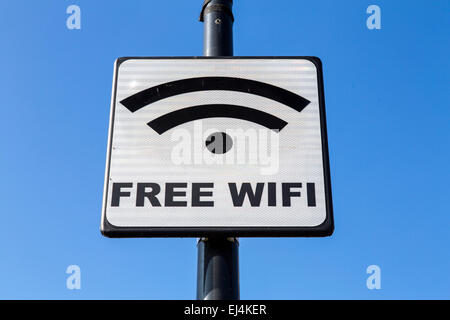 Sign in the old town of Hoorn, North Holland, Netherlands, Free wifii, free Internet connection, Stock Photo