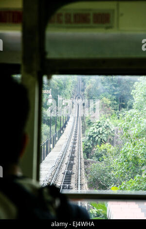 Penang, Malaysia. View of funicular railway on Penang. Stock Photo