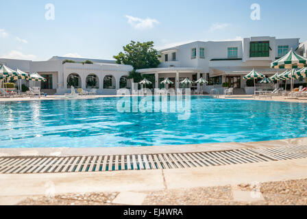 Pool Side at a Hotel in Mahdia, Tunisia Stock Photo