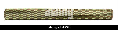 Rolled straw mat isolated Stock Photo