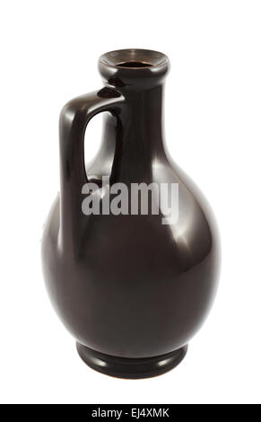Ceramic glazed black vase Stock Photo