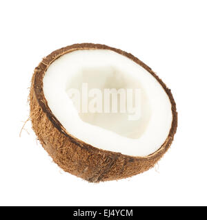 Coconut fruit cut in half Stock Photo