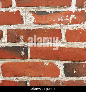 Old red brick wall fragment Stock Photo