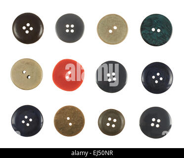 Multiple sew-through buttons isolated Stock Photo