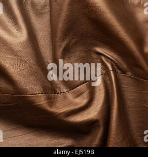 Brown leather material fragment Stock Photo