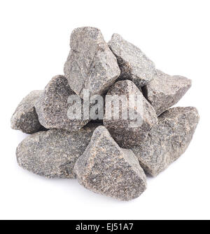 Pile of multiple granite stones isolated Stock Photo