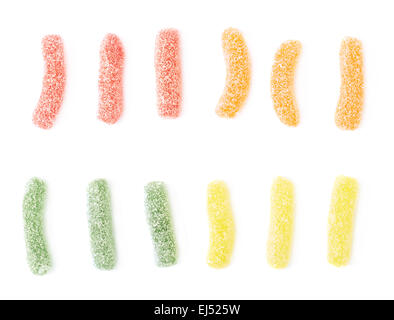 Sugar coated jelly worms candy sweets Stock Photo